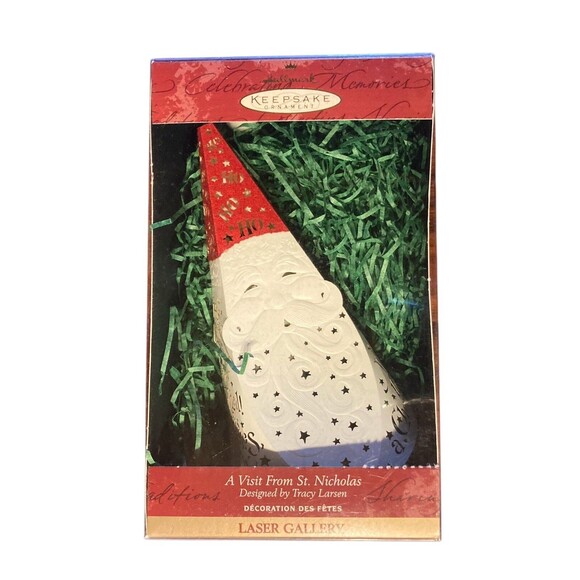 Hallmark Ornament St. Nicholas Laser Gallery Paper Keepsake 1999 w/Box NEW - Picture 1 of 5